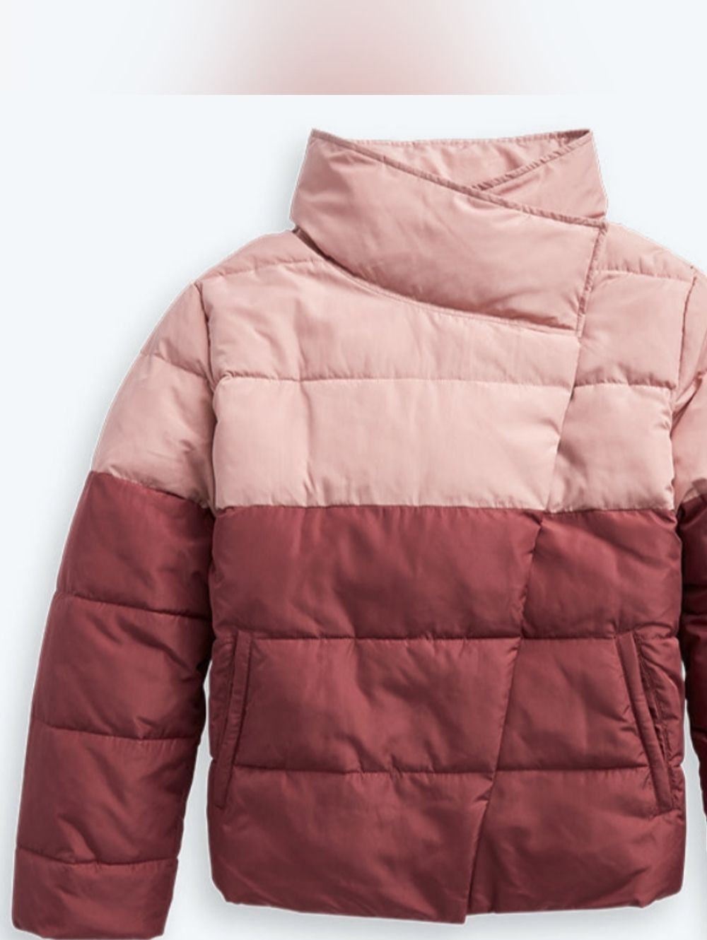 Summersalt The Colorblock Eco Puffer Jacket Sustainable Asymmetric Size XL